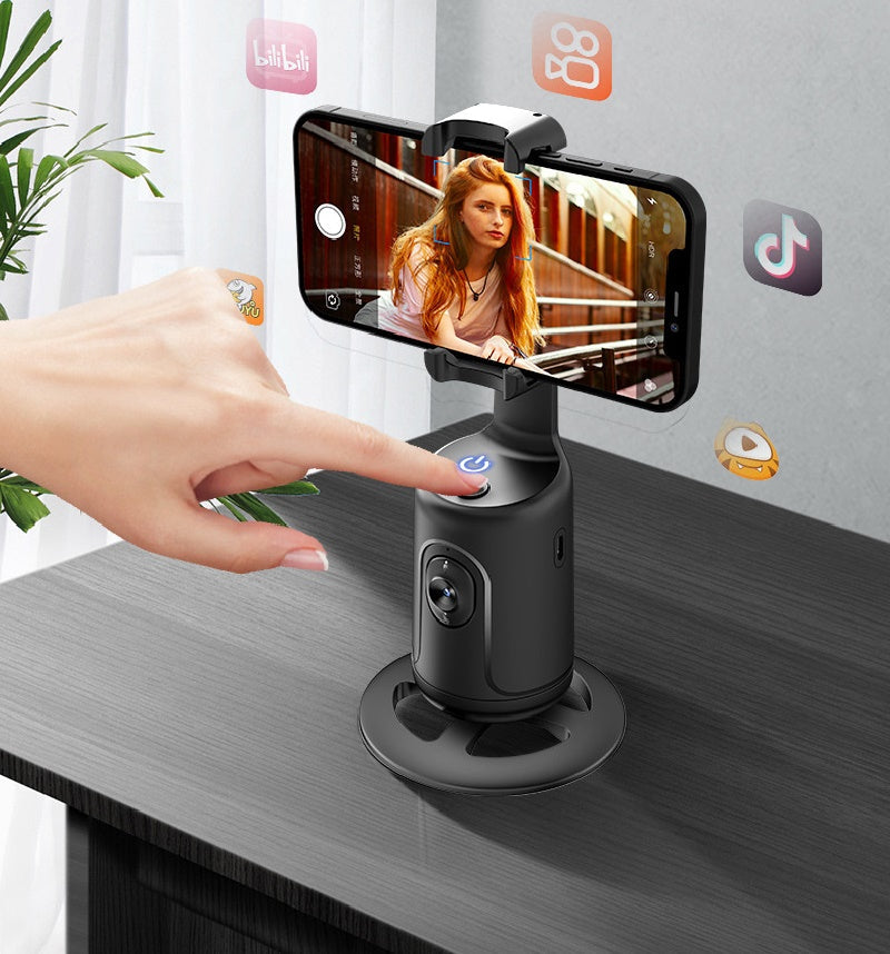 360° AI Face Tracking Gimbal smart phone holder stabilizer for hands-free video recording and live streaming