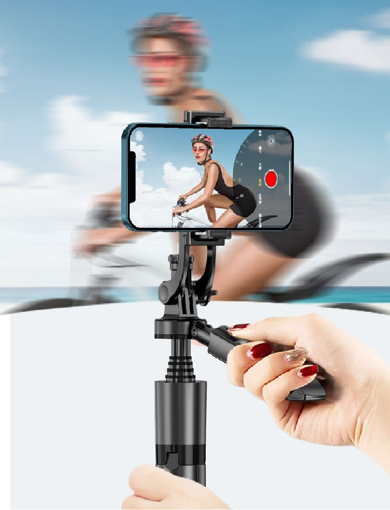360° AI Face Tracking Gimbal stabilizer holding smartphone with hand gesture control for content creation