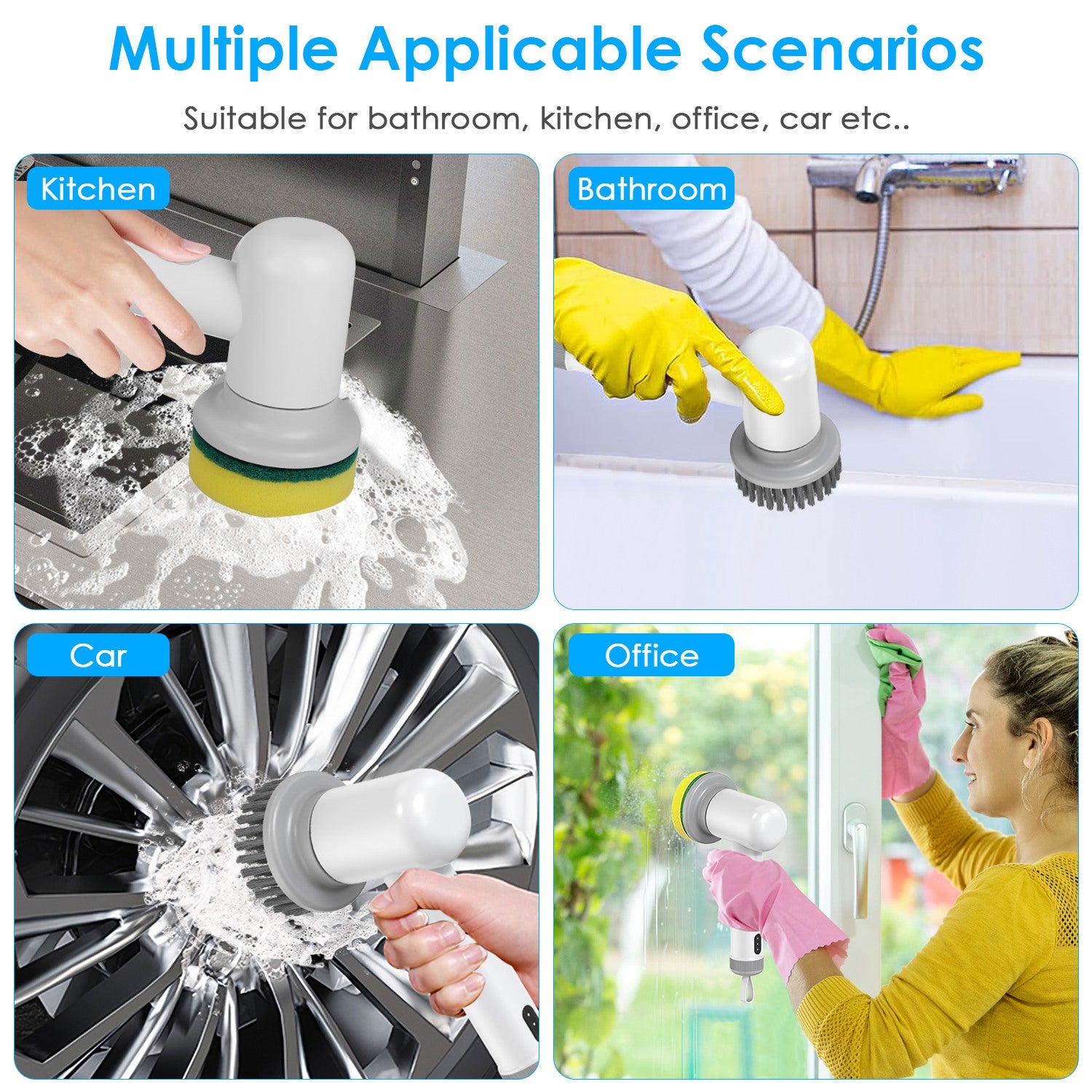 Electric Spin Scrubber - Cordless  Cleaning Bursh for Kitchen & Bathroom
