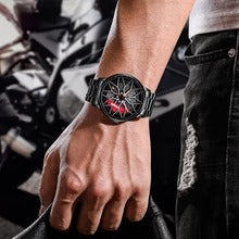 Car Wheel Watch, Stainless Steel Rim Watch With Japanese Quartz Movement, Waterproof Sports Wrist Watch, Racing Watch For Men/Car Enthusiast