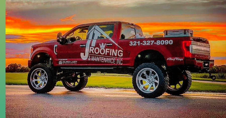 roofing truck wrap design